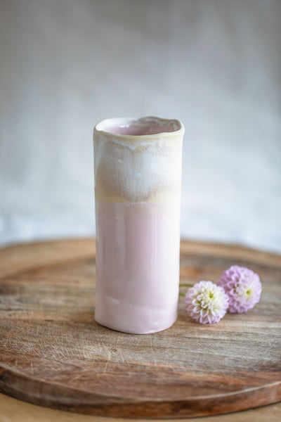 Tall Pink Watercolour Vase