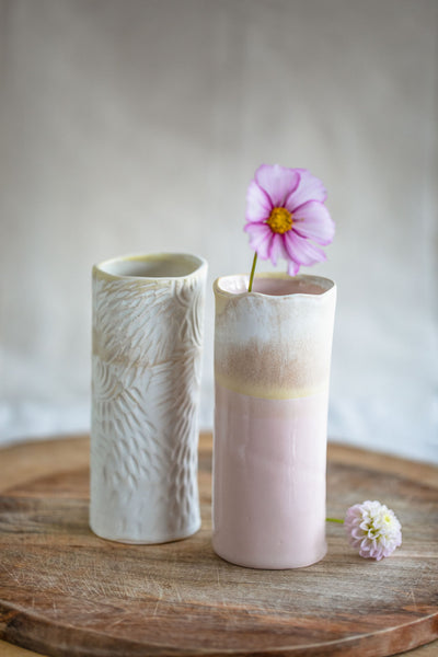 Tall Pink Watercolour Vase