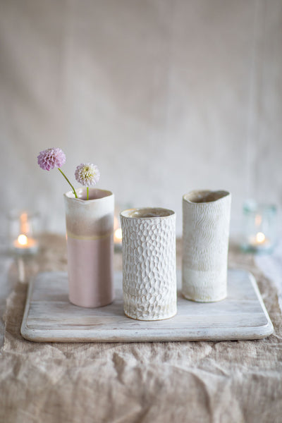 Tall Pink Watercolour Vase