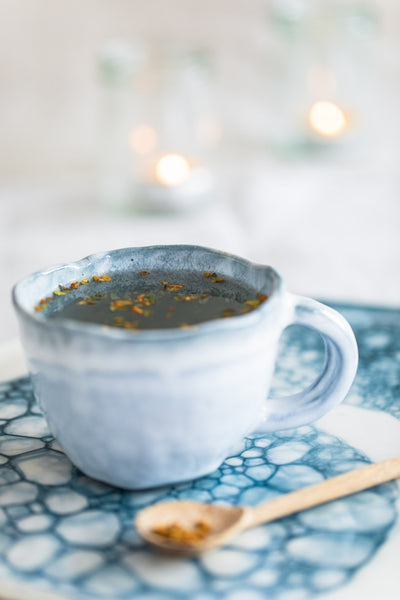 Teal Porcelain Watercolour Tea Cup