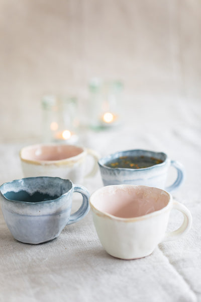 Teal Porcelain Watercolour Tea Cup