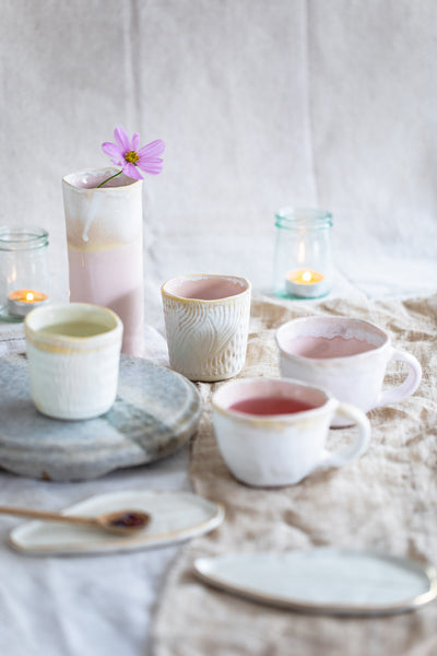 Pink Porcelain Watercolour Tea Cup