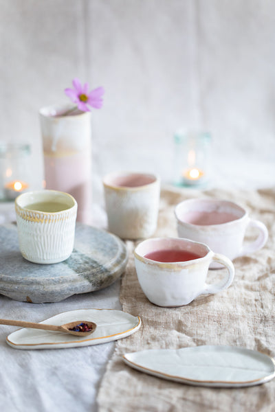 Pink Porcelain Watercolour Tea Cup