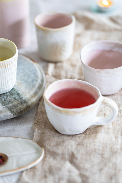 Pink Porcelain Watercolour Tea Cup
