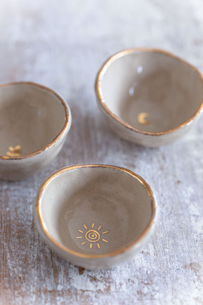 Gold Edge Trinket Pinch Pot