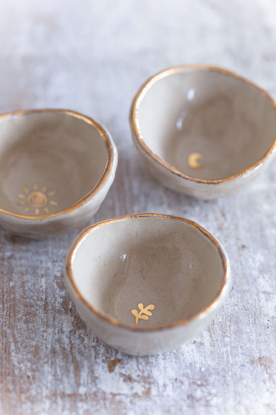Gold Edge Trinket Pinch Pot