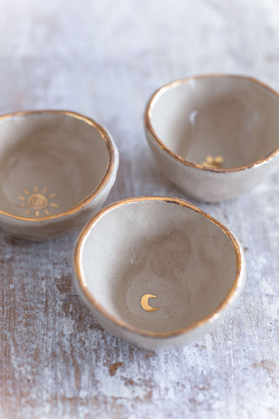Gold Edge Trinket Pinch Pot