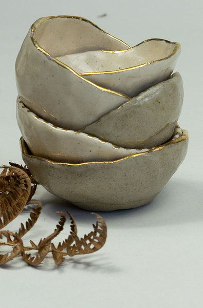 Gold Edge Trinket Pinch Pot