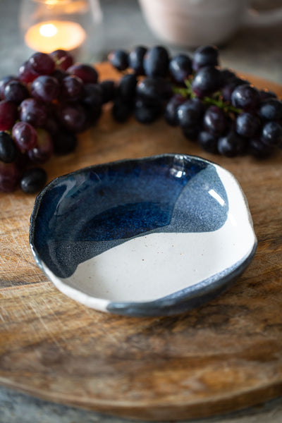 Blue Triple Dip Serving Bowl